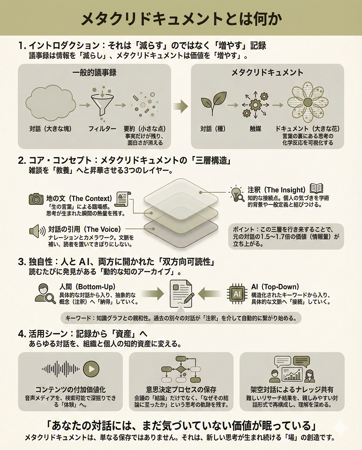 メタクリドキュメントとは — 三層構造の図解